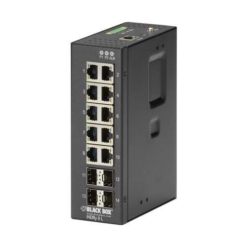 Black Box Gigabit Ethernet Extreme Temperature Managed Switch(10)10/100/1000-mbps Copper Rj45,(4)100/1000-mbps Sfp,gsa,taa (LIG1014A)