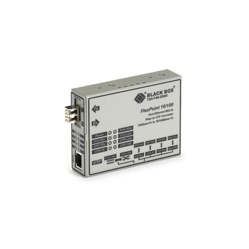 Black Box Fast Ethernet (100-mbps) Media Converter - 10/100-mbps Copper To 100-mbps Singlemode Fiber, 1310nm, 28km, Lc, Gsa, Taa (LMC100A-SMLC-R2)