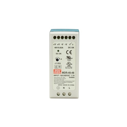 Black Box Din Rail Industrial Power Supply - 40w, 48vdc (MDR-40-48)
