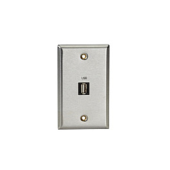 Black Box Av Wallplate - Stainless Steel, 1 Usb, Type A, Gsa, Taa (WP830)