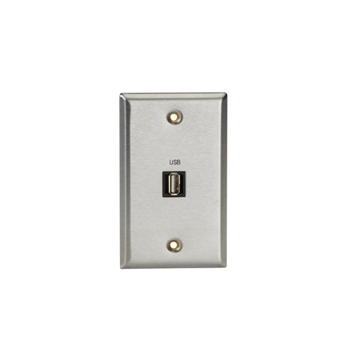 Black Box Av Wallplate - Stainless Steel, 1 Usb, Type A, Gsa, Taa (WP830)