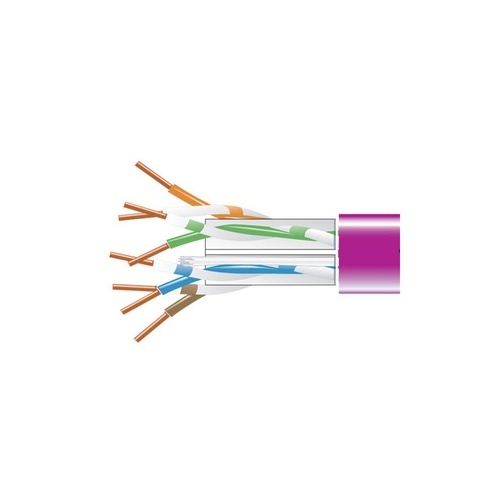 Black Box Cat6 550-mhz Solid Ethernet Bulk Cable - Unshielded (utp), Cmp Plenum, Purple, 1000-ft. (304.8-m) Pull-box, Gsa, Taa (EYN865B-PB-1000)