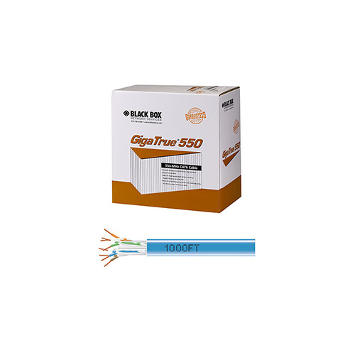 Black Box Cat6 550-mhz Solid Ethernet Bulk Cable - Unshielded (utp), Cmr Pvc, Blue, 1000-ft. (304.8-m) Pull-box, Gsa, Taa (EYN870A-PB-1000)