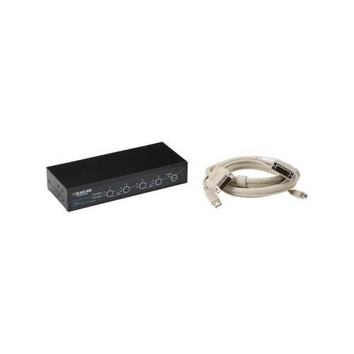 Black Box Desktop Kvm Switch - Dvi-d With Emulated Usb Keyboard/mouse, Includes Cables, 4-port, Gsa, Taa (KV9614A-K)