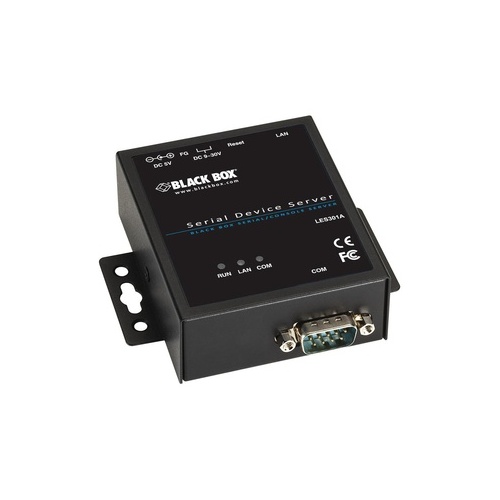 Black Box Industrial Serial Device Server - (1) Rs-232/422/485 Db9 Male, (1) 10/100-mbps Rj-45, Gsa, Taa (LES301A)