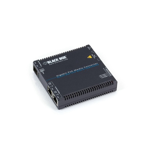 Black Box Gigabit Ethernet (1000-mbps) Poe Media Converter - (2) 10/100/1000-mbps Copper To 100/1000-mbps Fiber Sfp, Gsa, Taa (LGC5200A)