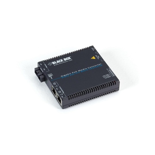 Black Box Fast Ethernet Poe Media Converter(2)10/100/1000-mbps Copper To 100/1000-mbps Multimode Fiber,850nm,0.5km,sc,gsa,taa (LGC5201A)