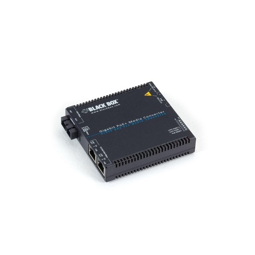 Black Box Gigabit Ethernet Poe+ Media Converter 10/100/1000-mbps Copper To 100/1000-mbps Multimode Fiber,850nm,0.5km,sc,gsa,taa (LGC5211A)