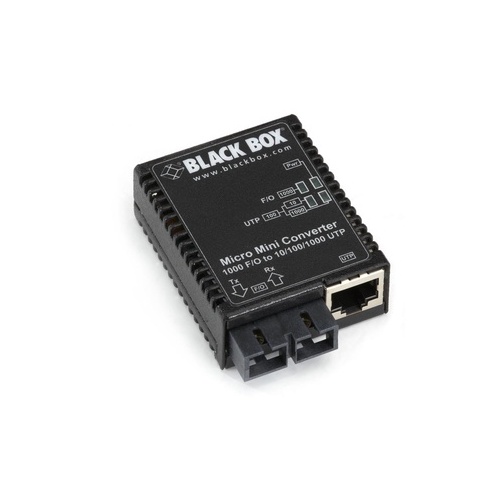Black Box Gigabit Ethernet(1000-mbps) Media Converter-10/100/1000-mbps Copper To 1000-mbps Multimode Fiber,850nm,0.5km,sc,gsa,taa (LMC4002A)