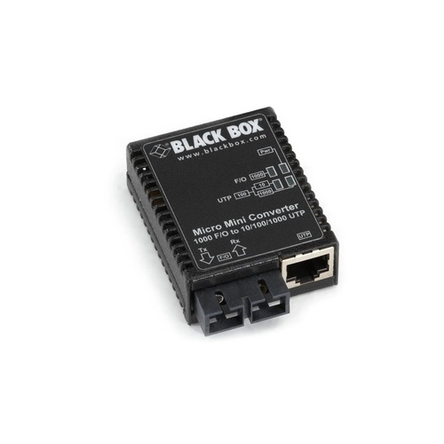 Black Box Gigabit Ethernet(1000-mbps)media Converter 10/100/1000-mbps Copper To 1000-mbps Singlemode Fiber,1310nm,12km,sc,gsa,taa (LMC4004A)