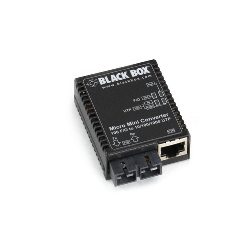Black Box Fast Ethernet Media Converter-10/100/1000-mbps Copper To 100-mbps Singlemode Fiber, 1310nm, 30km, Sc, Gsa, Taa (LMC404A)