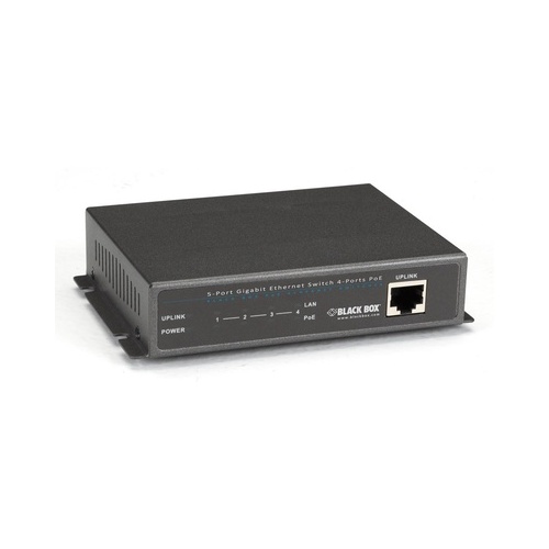 Black Box Gigabit Ethernet (1000-mbps) Poe Switch - (1) 10/100/1000-mbps Copper Rj45, (4) Rj45 Poe, Gsa, Taa (LPB1205A)