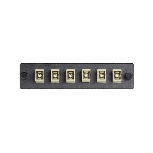 Black Box Fiber Adapter Panel - Simplex, Bronze Sleeves, (6) Sc, Beige (FOAP-SC-B-6F)