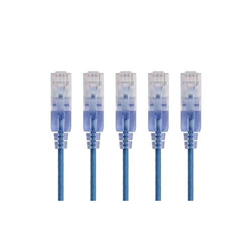 Monoprice Slim Cat6a Cable - 5-pack - 3ft Blue (15130)