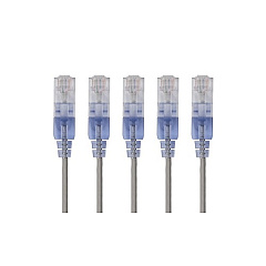 Monoprice Slim Cat6a Cable - 5-pack - 3ft Gray (15131)