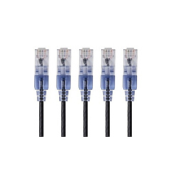 Monoprice Slim Cat6a Patch Cable,5-pack_10ft Black (15141)