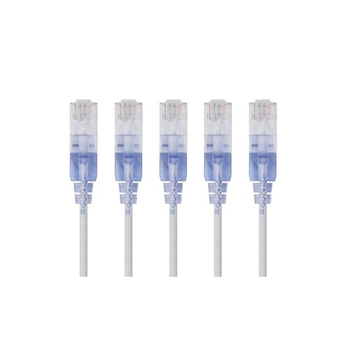 Monoprice Slim Cat6a Patch Cable,5-pack_10ft Whit (15144)