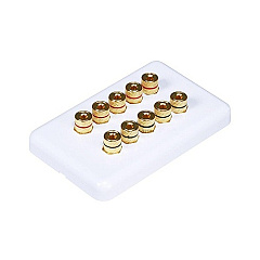 Monoprice Banana Post Wall Plate For 5 Speaker (3643)