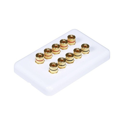 Monoprice Banana Post Wall Plate For 5 Speaker (3643)