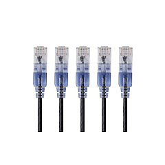 Monoprice Slim Cat6a Patch Cable,5-pack_14ft Blck (15145)