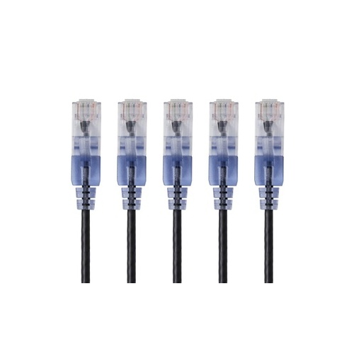 Monoprice Slim Cat6a Patch Cable,5-pack_14ft Blck (15145)