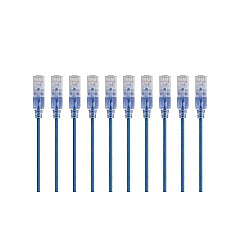 Monoprice Slim Cat6a Cable - 10pk_ 7ft Blue (15162)