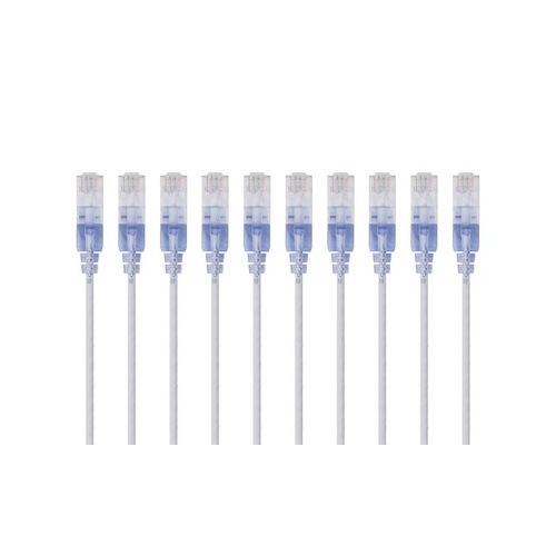 Monoprice Slim Cat6a Cable - 10pk_ 7ft White (15164)