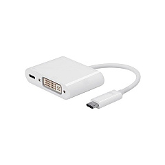 Monoprice Usb-c To Dvi & Usb-c (f) Dual Port Adptr (15243)