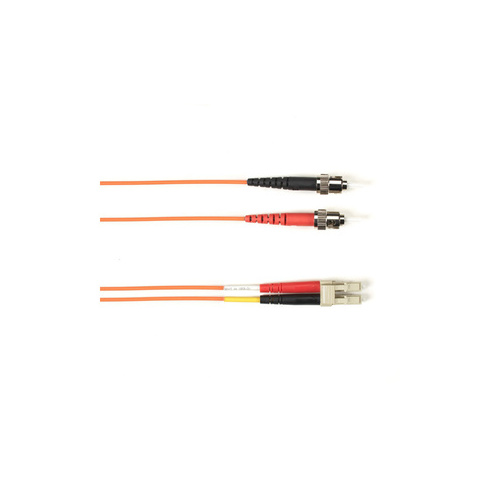 Black Box Om1 62.5/125 Multimode Fiber Optic Patch Cable - Ofnr Pvc, St To Lc, Orange, 2-m (6.5-ft.), Gsa, Taa (FOCMR62-002M-STLC-OR)