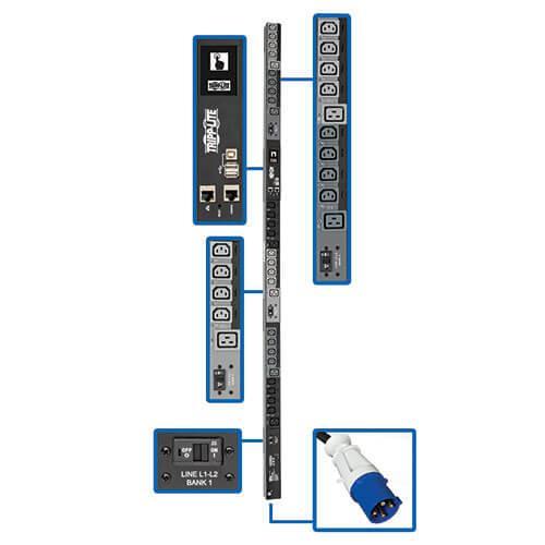 Tripp Lite 3-ph Pdu Switched 24 C13;6 C19; Iec 309 (PDU3EVSR6G60)
