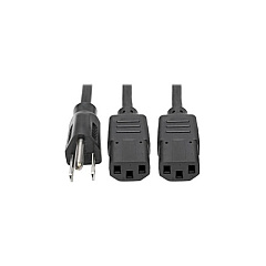 Tripp Lite Dual Splitter Cable 5-15p To 2x C13 18in (P00618N2)