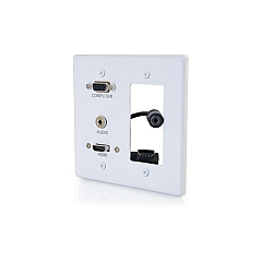 C2G Dual Gang Vga, 3.5mm And Hdmi Wall Plate (39877) C2G Dual Gang Vga, 3.5mm And Hdmi Wall Plate (39877)