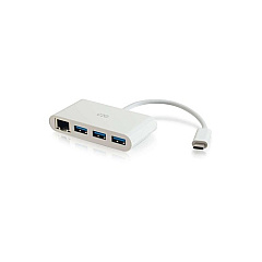 C2G Usb C Ethernet And 3 Port Usb Hub White (29746) C2G Usb C Ethernet And 3 Port Usb Hub White (29746)