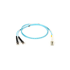 Black Box Om3 50/125 Multimode Fiber Optic Patch Cable - Ofnr Pvc, St To Lc, Aqua, 2-m (6.5-ft.) (EFNT010-002M-STLC)
