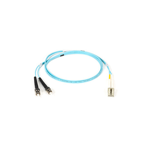 Black Box Om3 50/125 Multimode Fiber Optic Patch Cable - Ofnr Pvc, St To Lc, Aqua, 2-m (6.5-ft.) (EFNT010-002M-STLC)