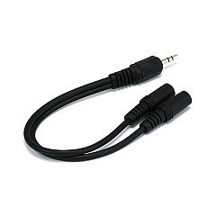 Monoprice Stereo Plug/two Stereo Jack Cable 6in (667)