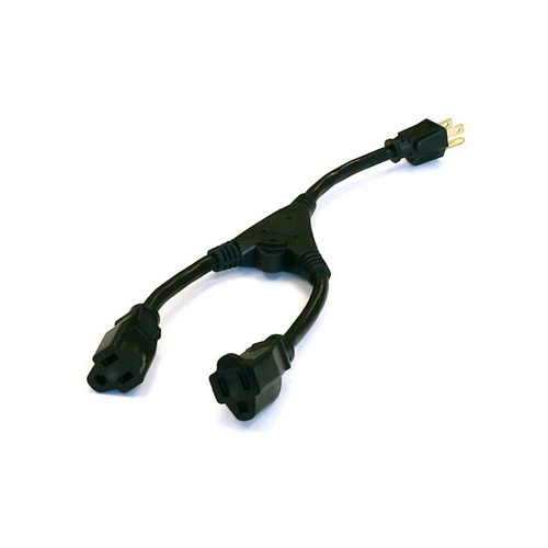 Monoprice Cord Splitter Cable - 14in - Black (5308)