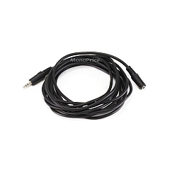 Monoprice Stereo Plug/jack M/f 12ft - Black (649)
