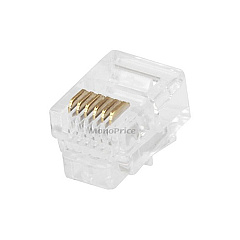 Monoprice Rj12 6p6c Plug Round Solid 50pcs/bag (7271)