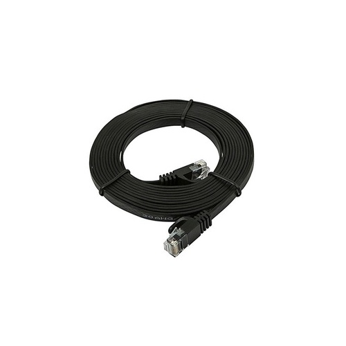 Monoprice Cat5e Flat Patch Cable_ 10ft Black (9550)