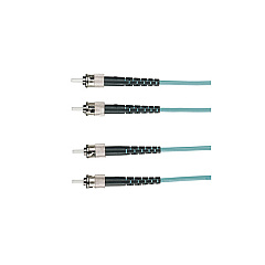 Black Box Om3 50/125 Multimode Fiber Optic Patch Cable - Ofnr Pvc, St To St, Aqua, 1-m (3.2-ft.) (EFNT010-001M-STST)
