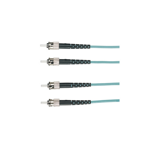 Black Box Om3 50/125 Multimode Fiber Optic Patch Cable - Ofnr Pvc, St To St, Aqua, 1-m (3.2-ft.) (EFNT010-001M-STST)