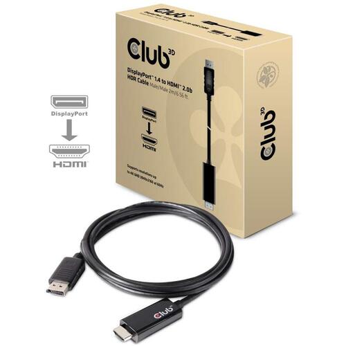 Club 3D Dp 1.4 To Hdmi 2.0b Hdr Cable 2m-6.56ft (CAC1082)