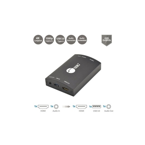 SIIG Usb 3.0 Hdmi 4k Video Capture With Loop (CEH26H11S1)