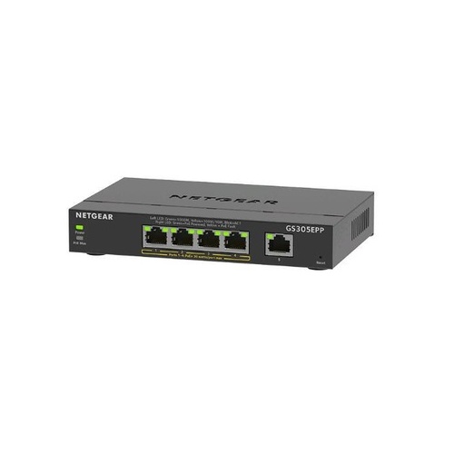 NETGEAR 5-port Gig Eth Hi-power Poe+ Smart Mngd (GS305EPP-100NAS)