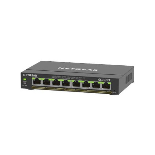 NETGEAR 8-port Gigabit Ethernet Poe+ Smart Managed Plus Switch (GS308EP-100NAS)
