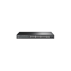 TP-Link Jetstream 24-port 10/100mbps + 4-port Gigabit Smart Switch With 24-port Poe+ (TLSL2428P) TP-Link Jetstream 24-port 10/100mbps + 4-port Gigabit Smart Switch With 24-port Poe+ (TLSL2428P)
