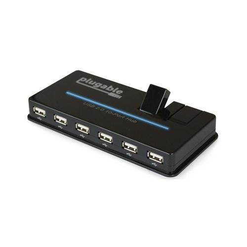 Polarity.IO Plugable 10 Port Usb 2.0 Hub W/ 20w Pd (USB2HUB10C2)