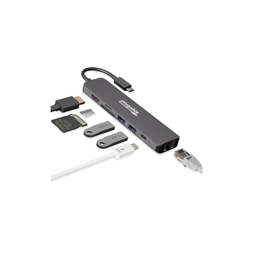 Polarity.IO Plugable 7-in-1 Usb C Hub With Ethernet (USBC7IN1E)