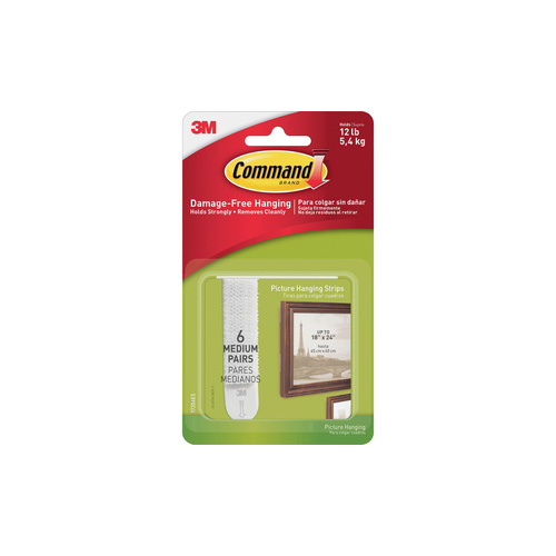 3M Medium Picture Hang Str, 6 Pairs (17204ES)